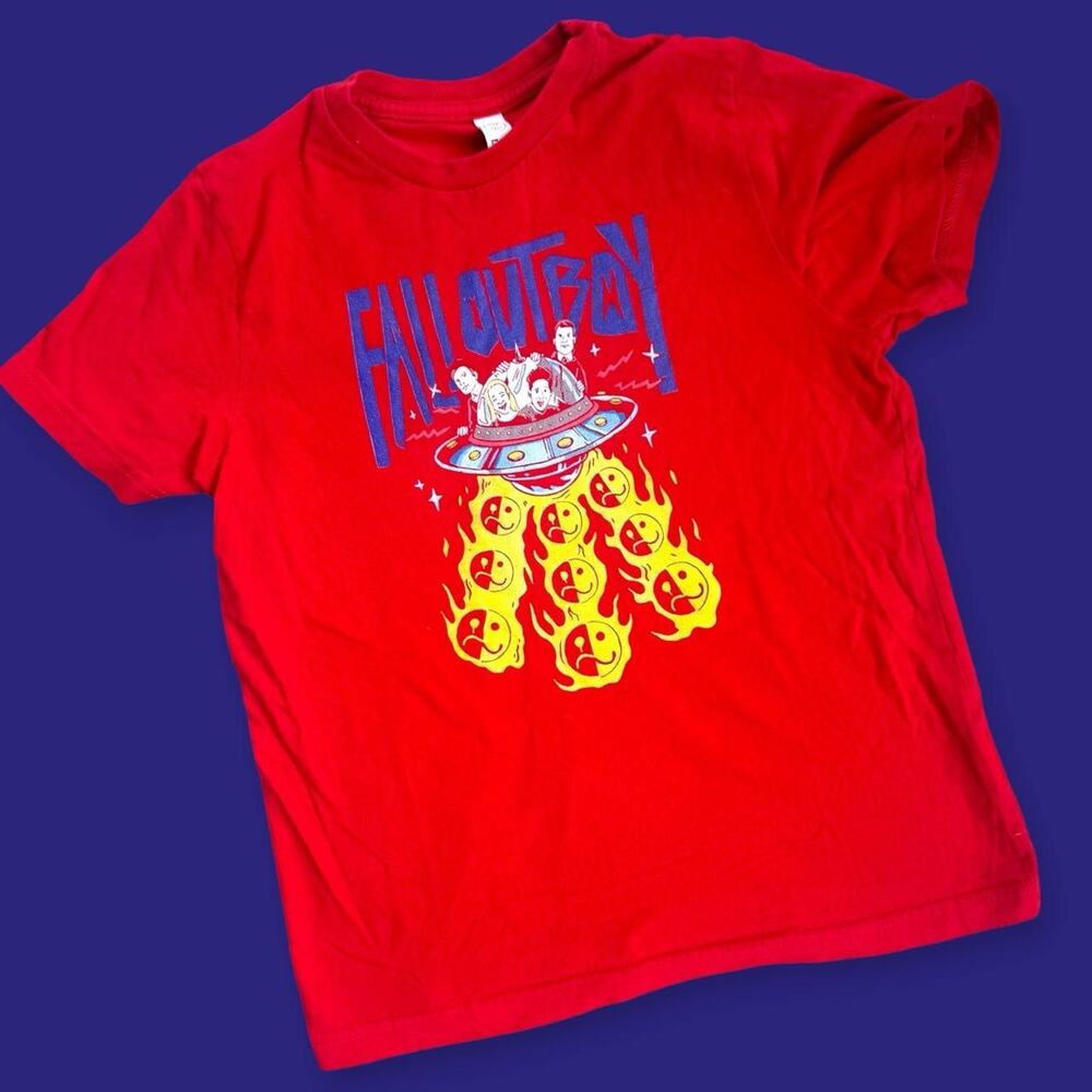 Kids Fall Out Boy Red Graphic Tee Size Youth Medium • Band T-Shirt